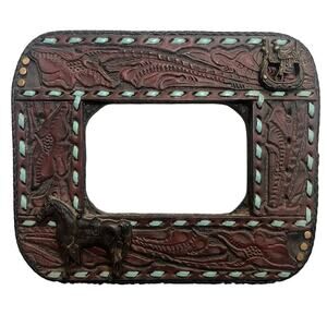 Frame-Ology Western Frame Horse & Saddle Leather Belt Design